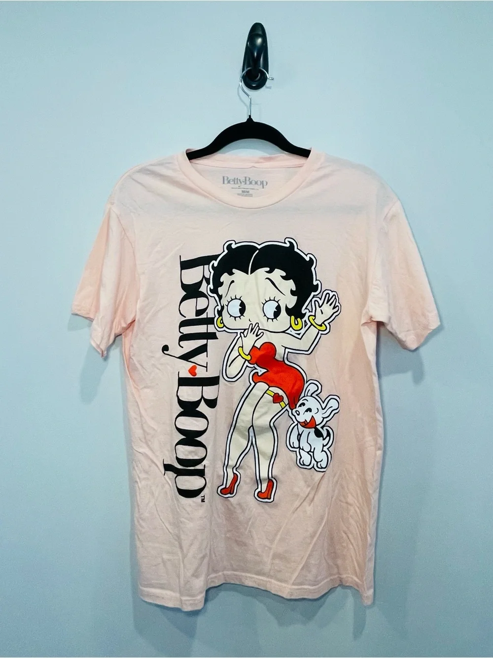 Betty Boop Light Pink Graphic Tee with Red Accents - Picture 1 of 4
